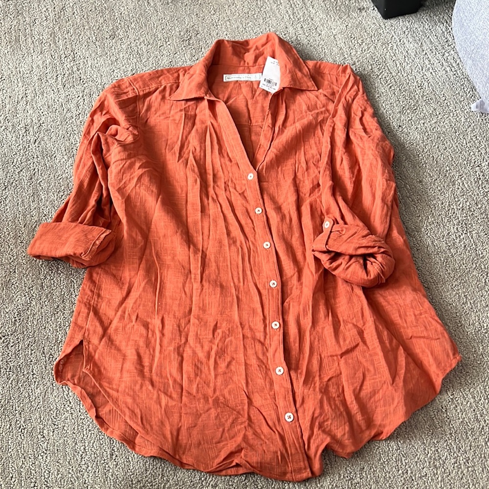 Abercrombie linen blouse button up